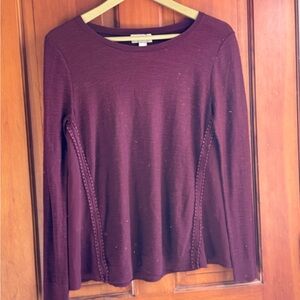 LOFT Maroon Long Sleeve Top